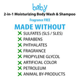 Belcam Bath Therapy Gel lavant hydratant et Shampooing pour bébé Sans Parfum