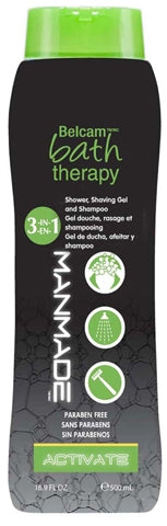 Belcam Bath Therapy Manmade 3-in-1 Shower, Shaving Gel & Shampoo Activate 